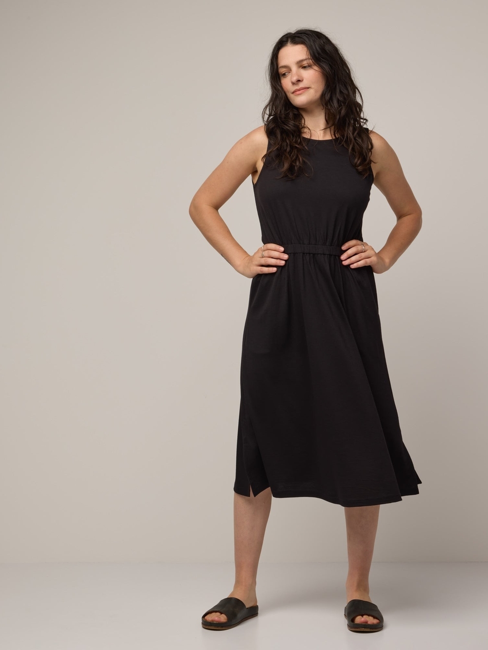 Wool& Sofia Fit & Flare Dress In Black, XL (D1)